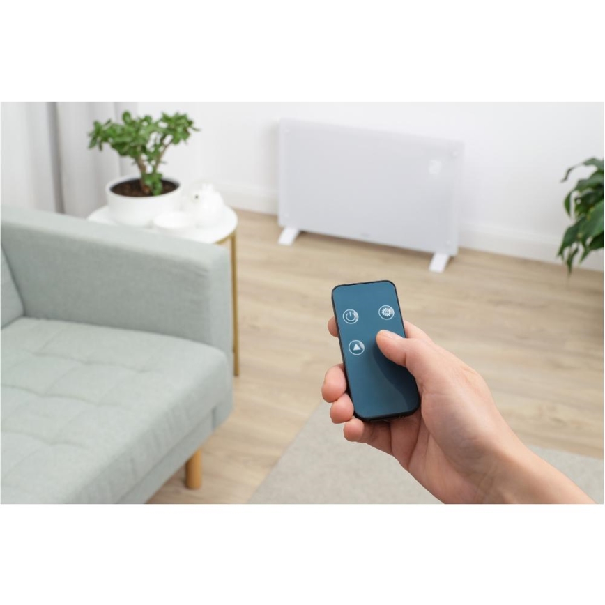 Sencor - Smart elektrisk konvektor/direktvärmare 2000W/230V IP24 Wi-Fi vit + fjärrkontroll