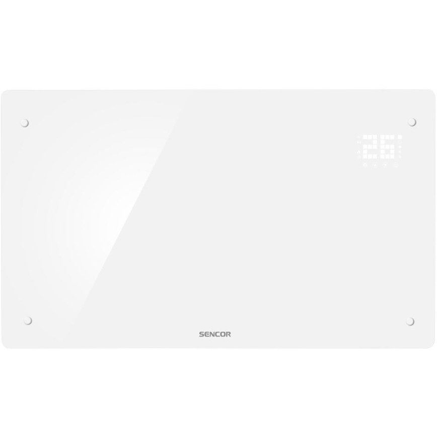 Sencor - Smart elektrisk konvektor/direktvärmare 2000W/230V IP24 Wi-Fi vit + fjärrkontroll