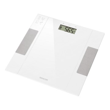 Sencor - Smart fitness våg 1xCR2032 vit 