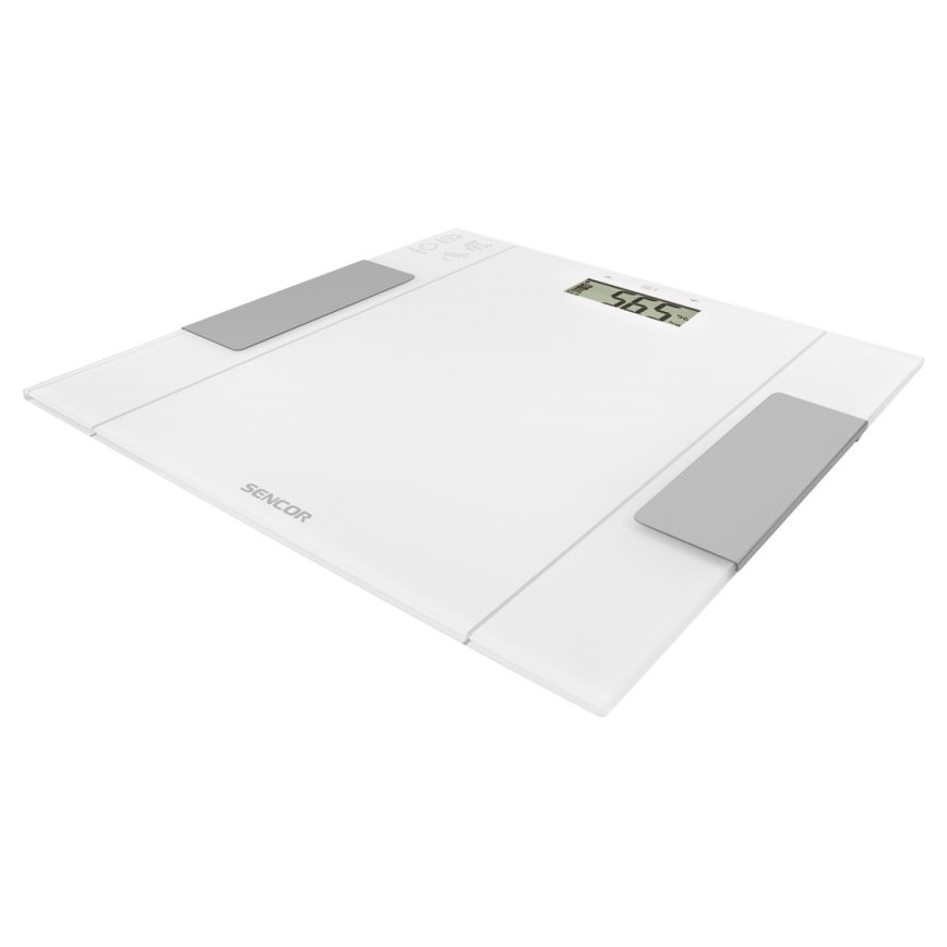 Sencor - Smart fitness våg 1xCR2032 vit 