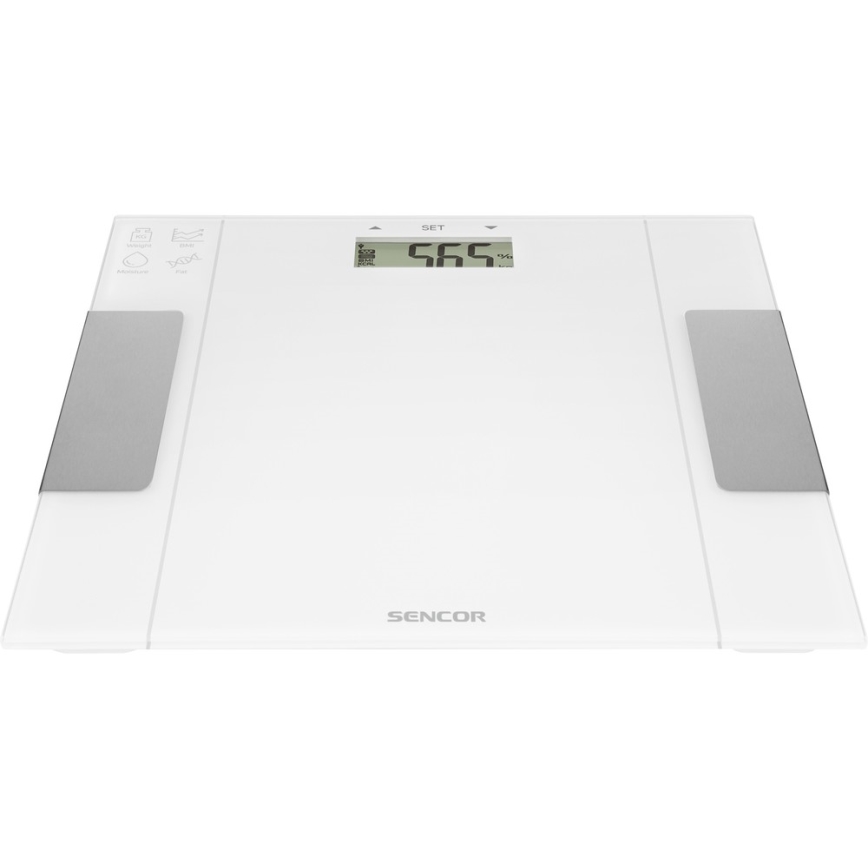 Sencor - Smart fitness våg 1xCR2032 vit 