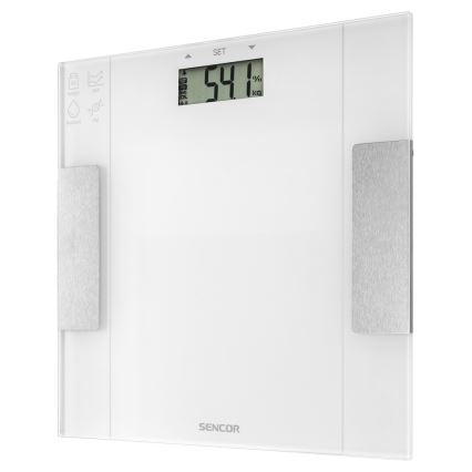Sencor - Smart fitness våg 1xCR2032 vit 