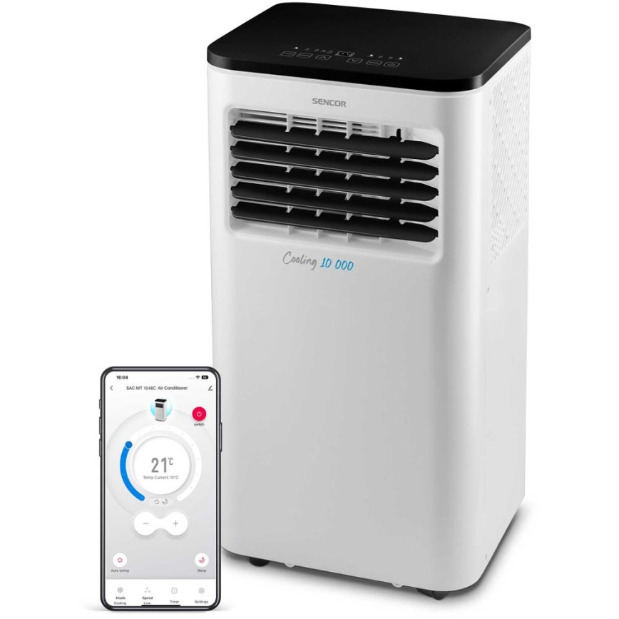 Sencor - Smart mobil luftkonditionering 3i1 med kompletta tillbehör 1050W/230V 10000 BTU Wi-Fi + fjärrkontroll