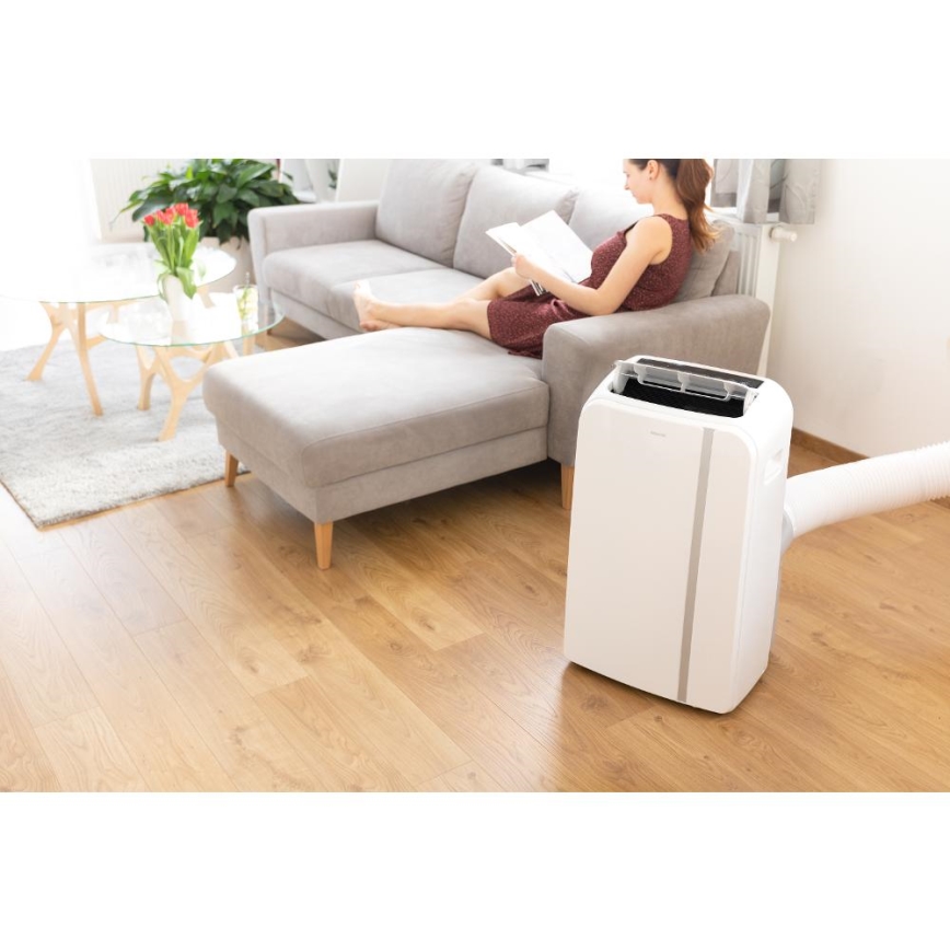 Sencor - Smart mobil luftkonditionering 3i1 med kompletta tillbehör 1450W/230V 12000 BTU Wi-Fi vit + fjärrkontroll