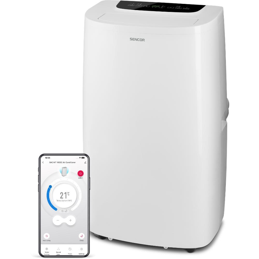 Sencor - Smart mobil luftkonditionering 3i1 med kompletta tillbehör 1700W/230V 16000 BTU Wi-Fi + fjärrkontroll