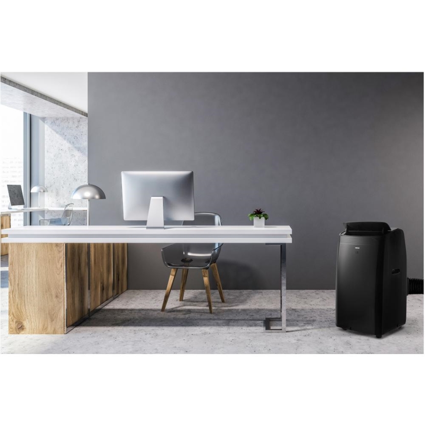 Sencor - Smart mobil luftkonditionering inkluderar alla tillbehör 900W/230V 9000 BTU Wi-Fi svart + fjärrkontroll