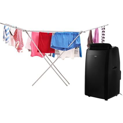 Sencor - Smart mobil luftkonditionering inkluderar alla tillbehör 900W/230V 9000 BTU Wi-Fi svart + fjärrkontroll