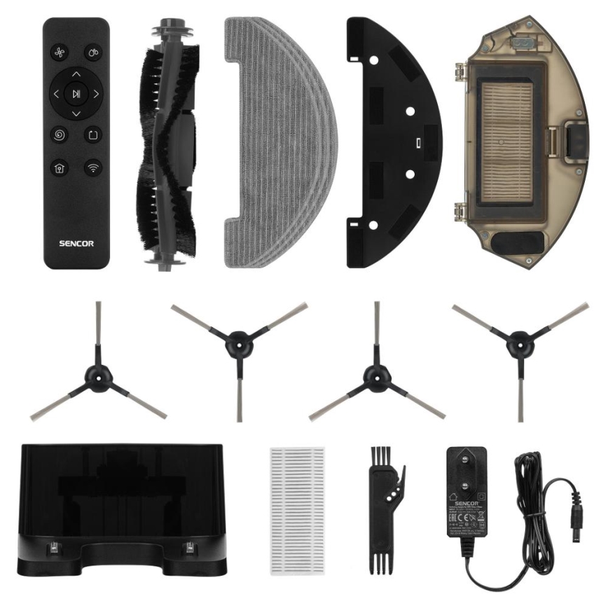 Sencor - Smart robotdammsugare med mopp 2i1 28W/2600 mAh Wi-Fi vit + fjärrkontroll