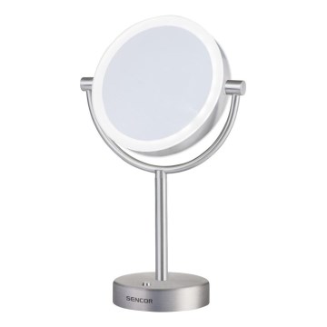 Sencor - Sminkspegel med LED-bakgrundsbelysning LED/5W/230V rostfri