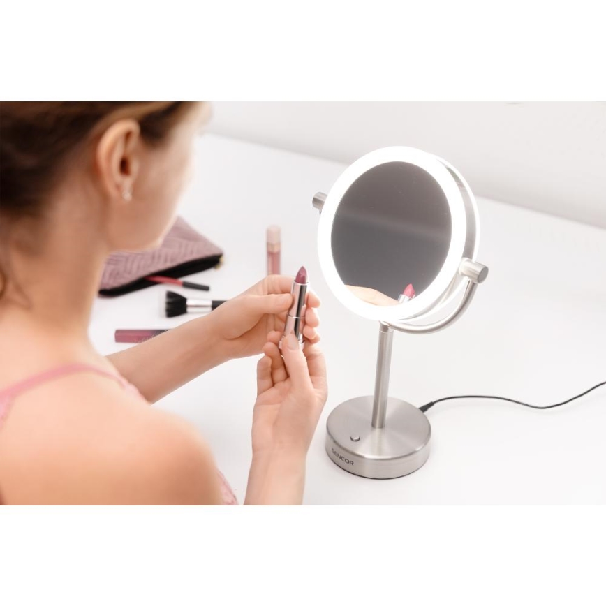 Sencor - Sminkspegel med LED-bakgrundsbelysning LED/5W/230V rostfri