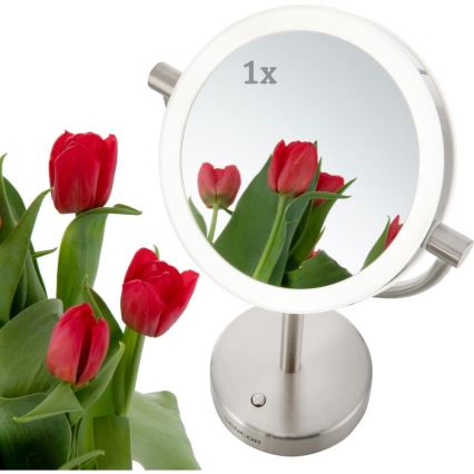 Sencor - Sminkspegel med LED-bakgrundsbelysning LED/5W/230V rostfri