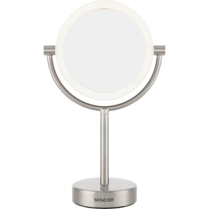 Sencor - Sminkspegel med LED-bakgrundsbelysning LED/5W/230V rostfri