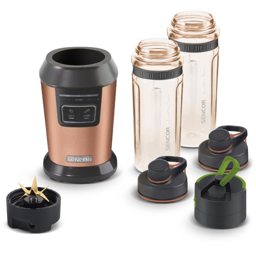 Sencor - Smoothieblender med tillbehör, 800 W/230 V, kopparfärgad