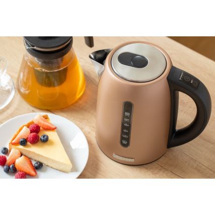 Sencor - Vattenkokare med termoreglering 1,7 l 2150W/230V brun
