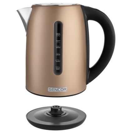 Sencor - Vattenkokare med termoreglering 1,7 l 2150W/230V brun