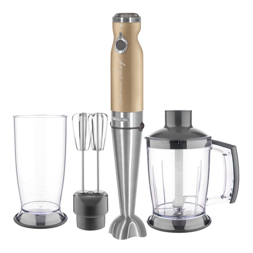 Sencor - Stick blender 4in1 1200W/230V rostfri/gyllene