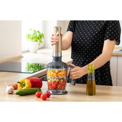 Sencor - Stick blender 4in1 1200W/230V rostfri/gyllene