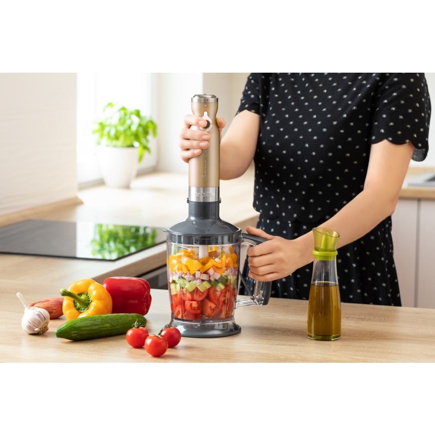 Sencor - Stick blender 4in1 1200W/230V rostfri/gyllene