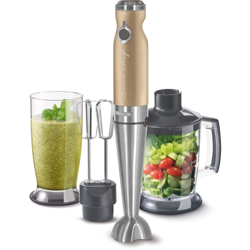 Sencor - Stick blender 4in1 1200W/230V rostfri/gyllene