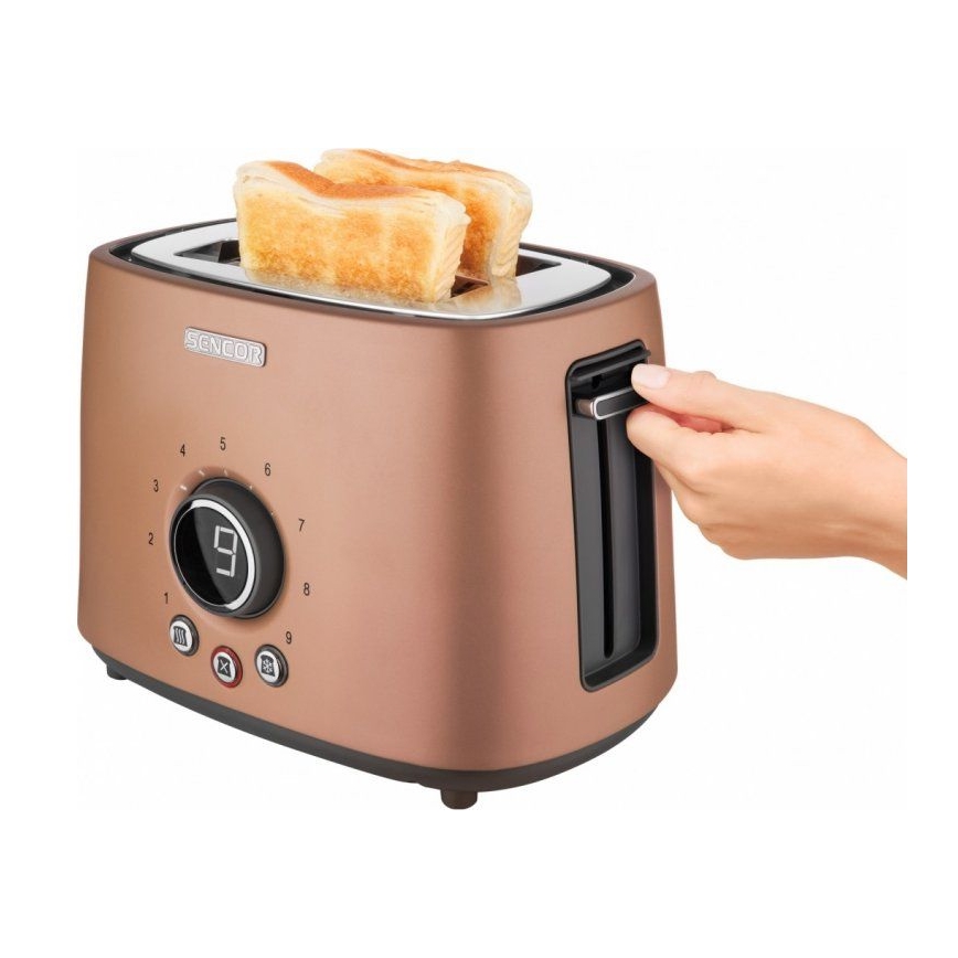 Sencor - Toaster with two holes and warming up 1000W/230V koppar
