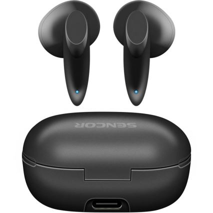 Sencor - Trådlös earphones 230 mAh + 2x 25 mAh IPX4 svart