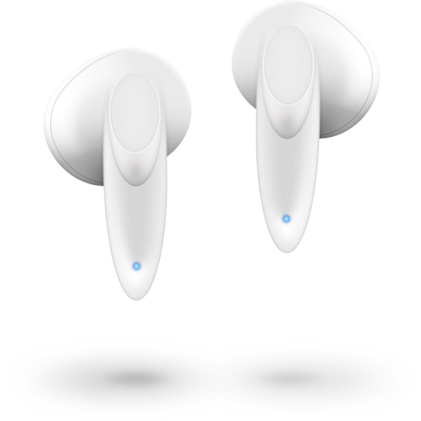 Sencor - Trådlös earphones 230 mAh + 2x 25 mAh IPX4 vit