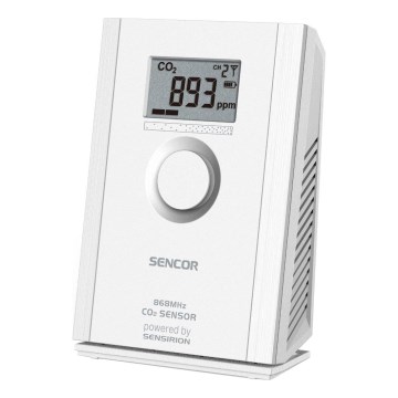 Sencor - Trådlös koldioxidsensor 5V/3xAA 2000 mAh