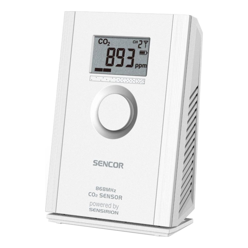 Sencor - Trådlös koldioxidsensor 5V/3xAA 2000 mAh