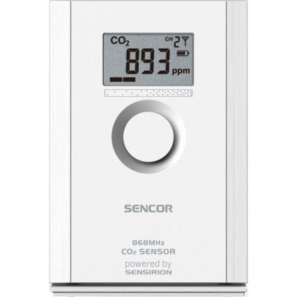 Sencor - Trådlös koldioxidsensor 5V/3xAA 2000 mAh