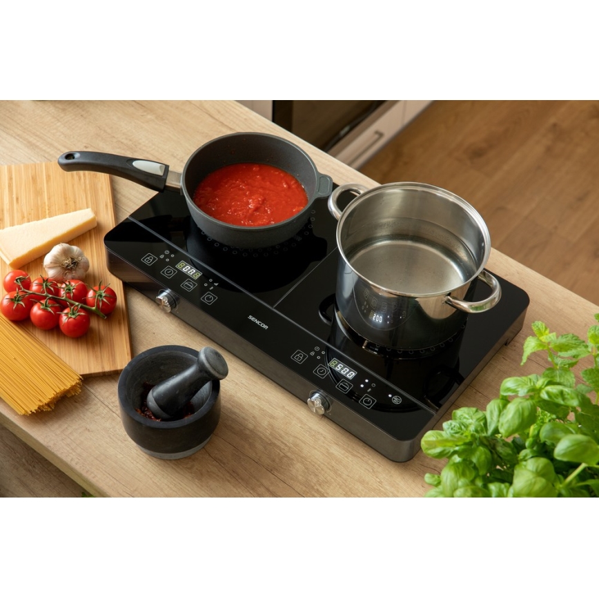 Sencor - Two-zone induction cooker med LCD display 3400W/230V
