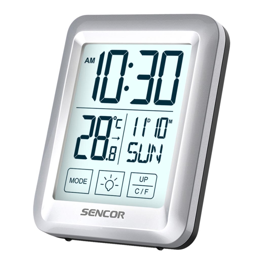 Sencor - Väderstation  med LCD display  Data kontakt  väckarklocka 2xAAA