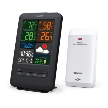 Sencor - Väderstation  med LCD-färgskärm 5V/1xCR2032