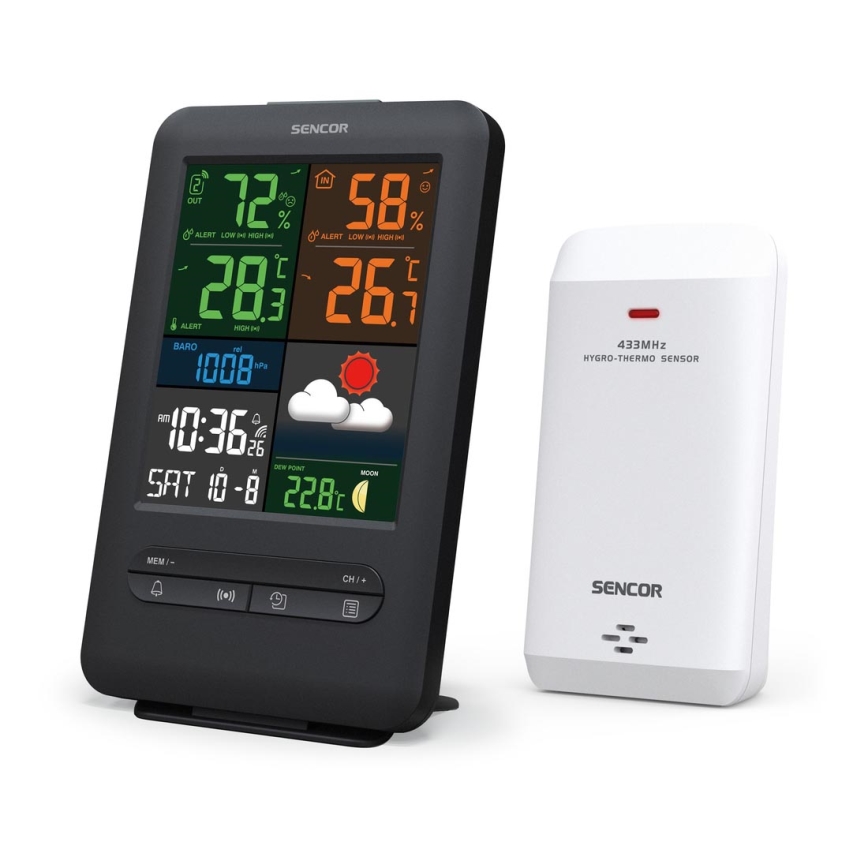 Sencor - Väderstation  med LCD-färgskärm 5V/1xCR2032