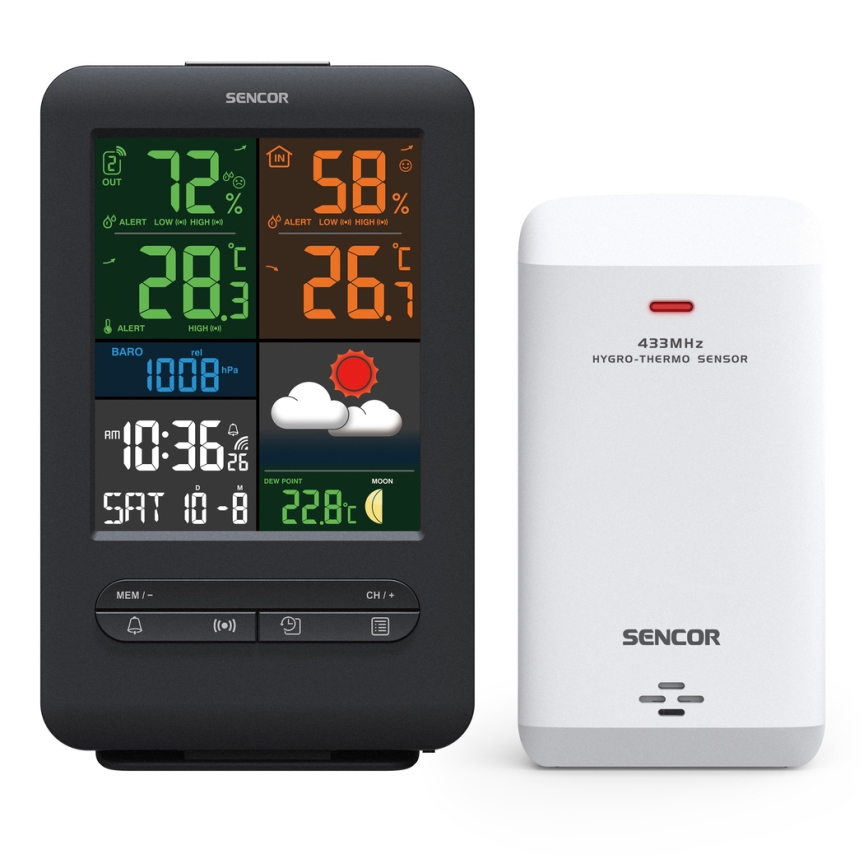 Sencor - Väderstation  med LCD-färgskärm 5V/1xCR2032