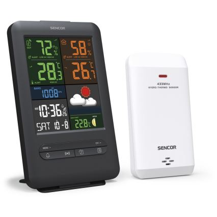 Sencor - Väderstation  med LCD-färgskärm 5V/1xCR2032