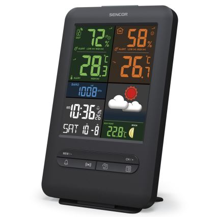 Sencor - Väderstation  med LCD-färgskärm 5V/1xCR2032