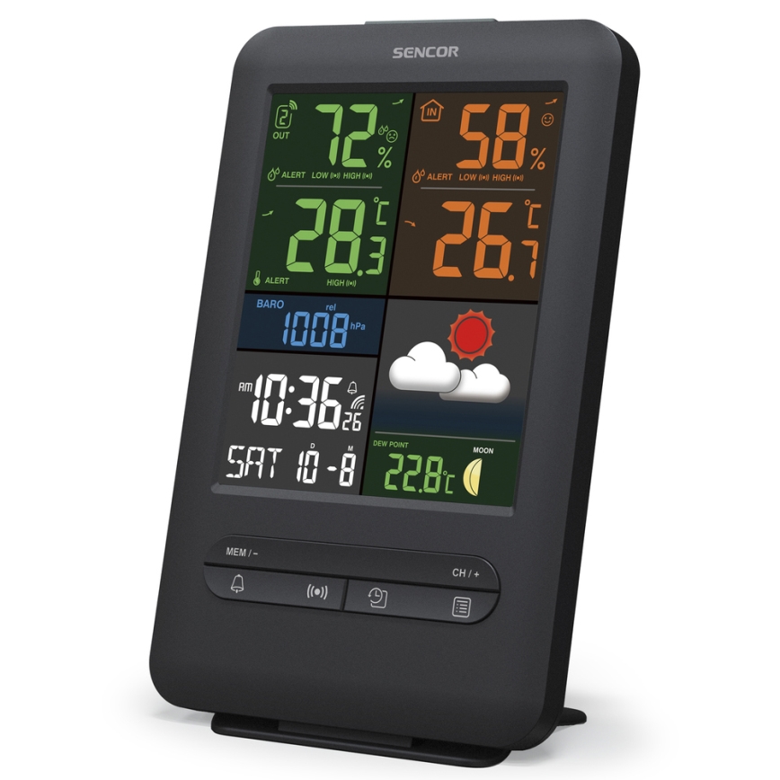 Sencor - Väderstation  med LCD-färgskärm 5V/1xCR2032