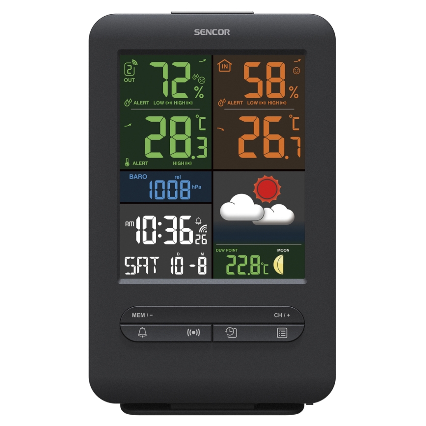 Sencor - Väderstation  med LCD-färgskärm 5V/1xCR2032