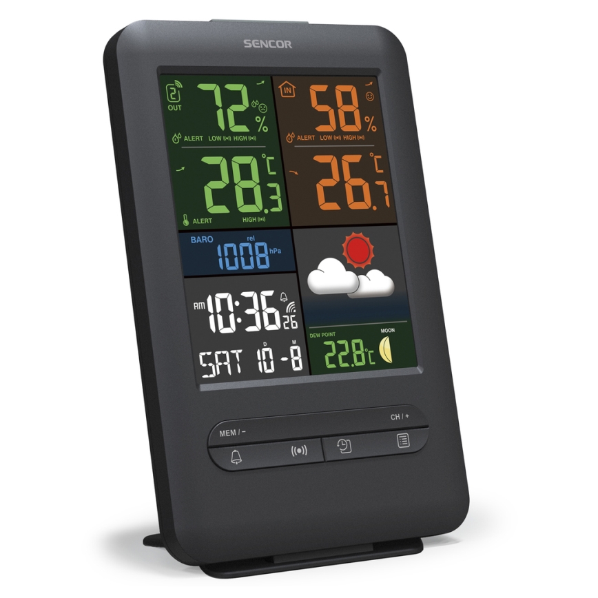 Sencor - Väderstation  med LCD-färgskärm 5V/1xCR2032
