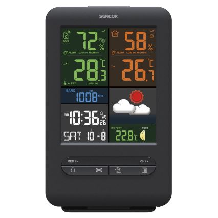 Sencor - Väderstation med LCD-skärm i färg 5V/1xCR2032 + 2xAA