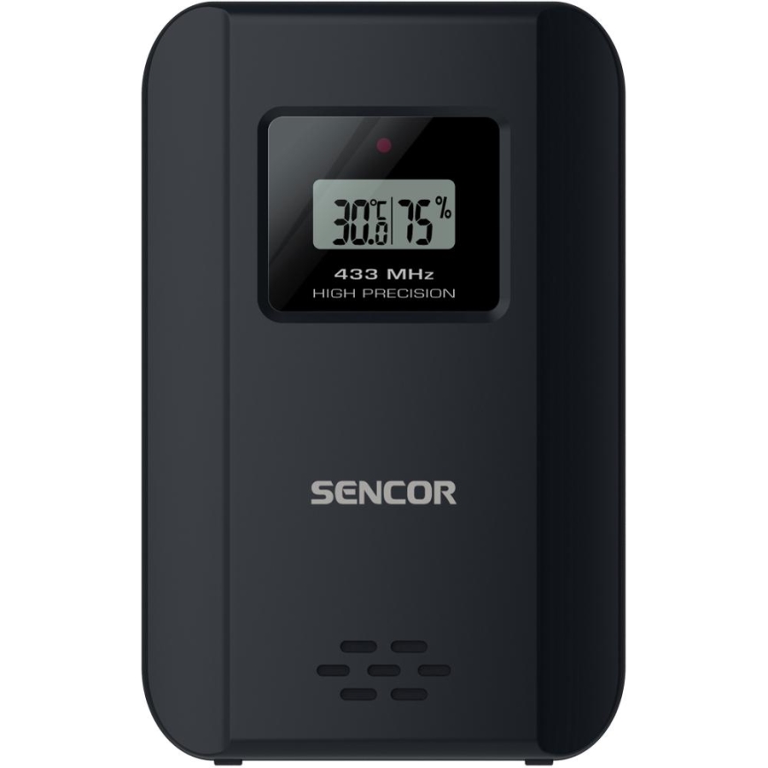 Sencor - Väderstation med LCD-skärm i färg och väckarklocka 3xAAA + 2x AA svart