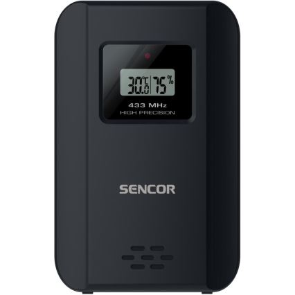 Sencor - Väderstation med LCD-skärm i färg och väckarklocka 3xAAA svart