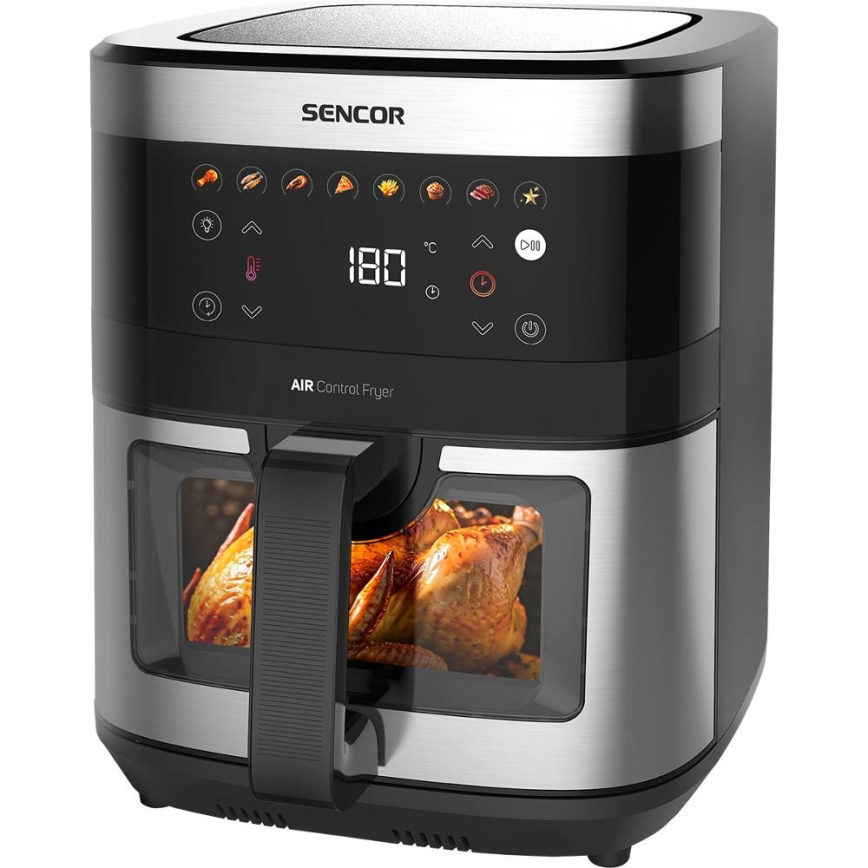 Sencor - Varmluftsfritös 9 l 1700W/230V svart/matt krom