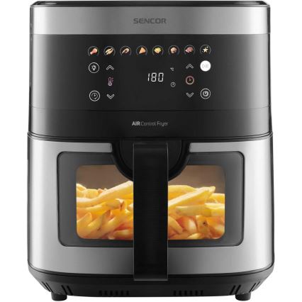 Sencor - Varmluftsfritös 9 l 1700W/230V svart/matt krom