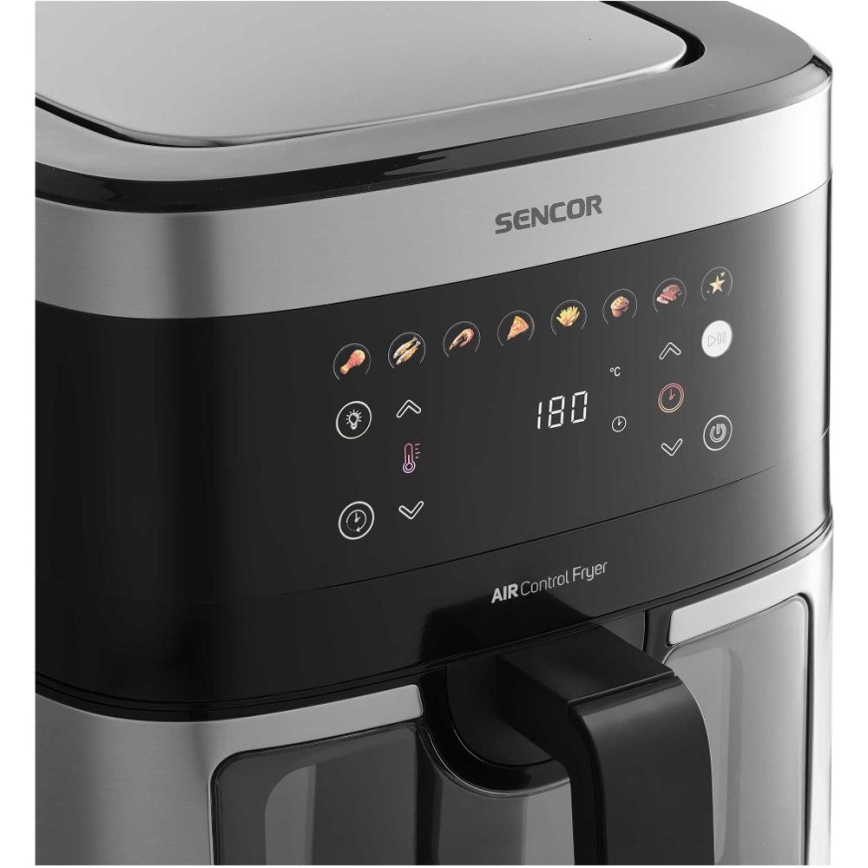 Sencor - Varmluftsfritös 9 l 1700W/230V svart/matt krom