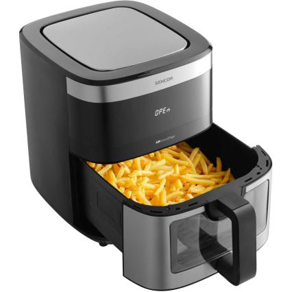Sencor - Varmluftsfritös 9 l 1700W/230V svart/matt krom
