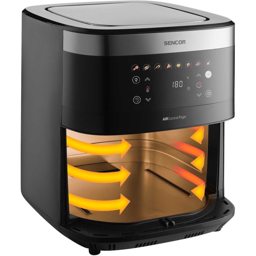 Sencor - Varmluftsfritös 9 l 1700W/230V svart/matt krom
