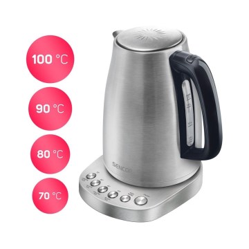 Sencor - Vattenkokare med termoreglering 1,7 l 2200W/230V rostfritt 