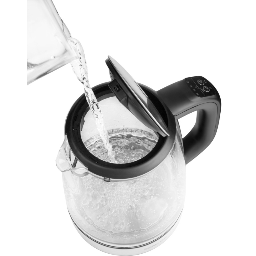 Sencor - Vattenkokare med termoreglering Data kontakt  LED bakgrundsbelyst 2 l 2200W/230V