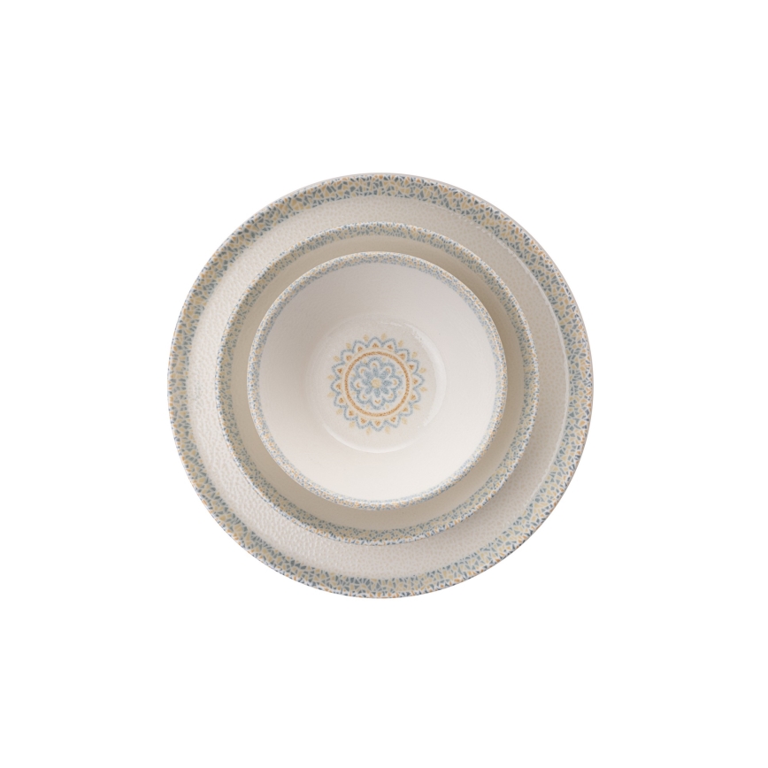 Servis 18 delar, grön/porslin